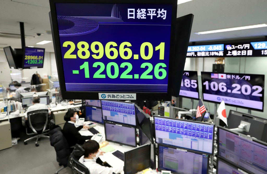 全球股市震蕩，日股收跌近4%，韓股跌勢初現